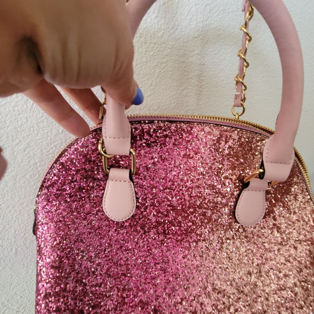Pink ombre glitter handbag 👜